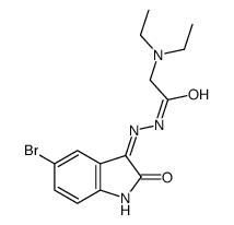 Glycine, N,N-diethyl-, (5-bromo-1,2-dihydro-2-oxo-3H-indol-3-ylidene)h ydrazide, (Z)- Structure