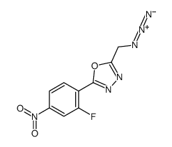 2-(azidomethyl)-5-(2-fluoro-4-nitrophenyl)-1,3,4-oxadiazole结构式