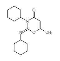 3-cyclohexyl-2-cyclohexylimino-6-methyl-1,3-oxazin-4-one结构式