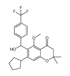 7-Cyclopentyl-6-(hydroxy(4-(trifluoromethyl)phenyl)methyl)-5-methoxy-2,2-dimethylchroman-4-one结构式