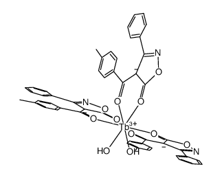 tris(3-toluoyl-5-isoxazolonate)(H2O)2Tb结构式