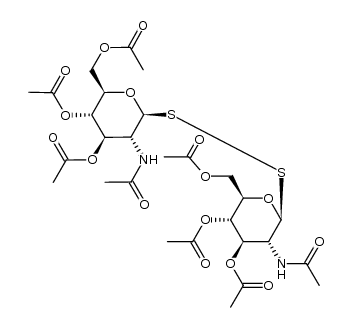 thio [2-acetamido-3,4,6-tri-O-acetyl-2-deoxy-1-thio-β-D-glucopyranose]-(1,1)-S-2-acetamido-3,4,6-tri-O-acetyl-2-deoxy-1-thio-β-D-glucopyranoside Structure