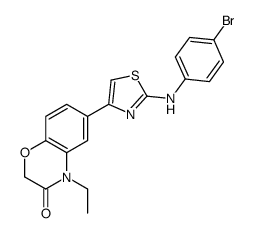 6-[2-(4-bromoanilino)-1,3-thiazol-4-yl]-4-ethyl-1,4-benzoxazin-3-one Structure