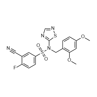 3-氰基-N-(2,4-二甲氧基苄基)-4-氟-N-(1,2,4-噻二唑-5-基)苯磺酰胺图片