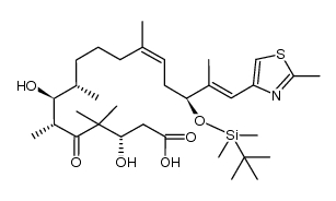 (3S,6R,7S,8S,12Z,15S,16E)-15-(tert-butyldimethylsiloxy)-3,7-dihydroxy-4,4,6,8,12,16-hexamethyl-17-(2-methylthiazol-4-yl)-5-oxaheptadeca-12,16-dienic acid结构式