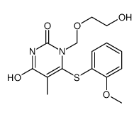 1-(2-hydroxyethoxymethyl)-6-(2-methoxyphenyl)sulfanyl-5-methylpyrimidine-2,4-dione Structure