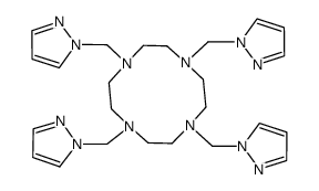 1,4,7,10-tetrakis(pyrazol-1-ylmethyl)-1,4,7,10-tetraazacyclododecane Structure