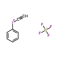 Ethynyl(phenyl)iodonium tetrafluoroborate structure