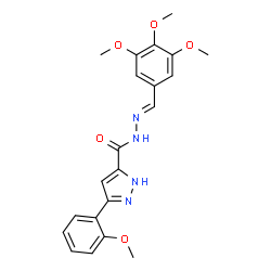 (E)-3-(2-methoxyphenyl)-N-(3,4,5-trimethoxybenzylidene)-1H-pyrazole-5-carbohydrazide结构式