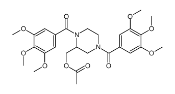 1,4-Bis(3,4,5-trimethoxybenzoyl)-2-piperazinemethanol acetate (ester)结构式