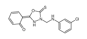 1,3,4-Oxadiazole-2(3H)-thione, 3-(((3-chlorophenyl)amino)methyl)-5-(2- hydroxyphenyl)-结构式