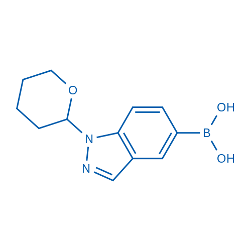 (1-(四氢-2H-吡喃-2-基)-1H-吲唑-5-基)硼酸结构式