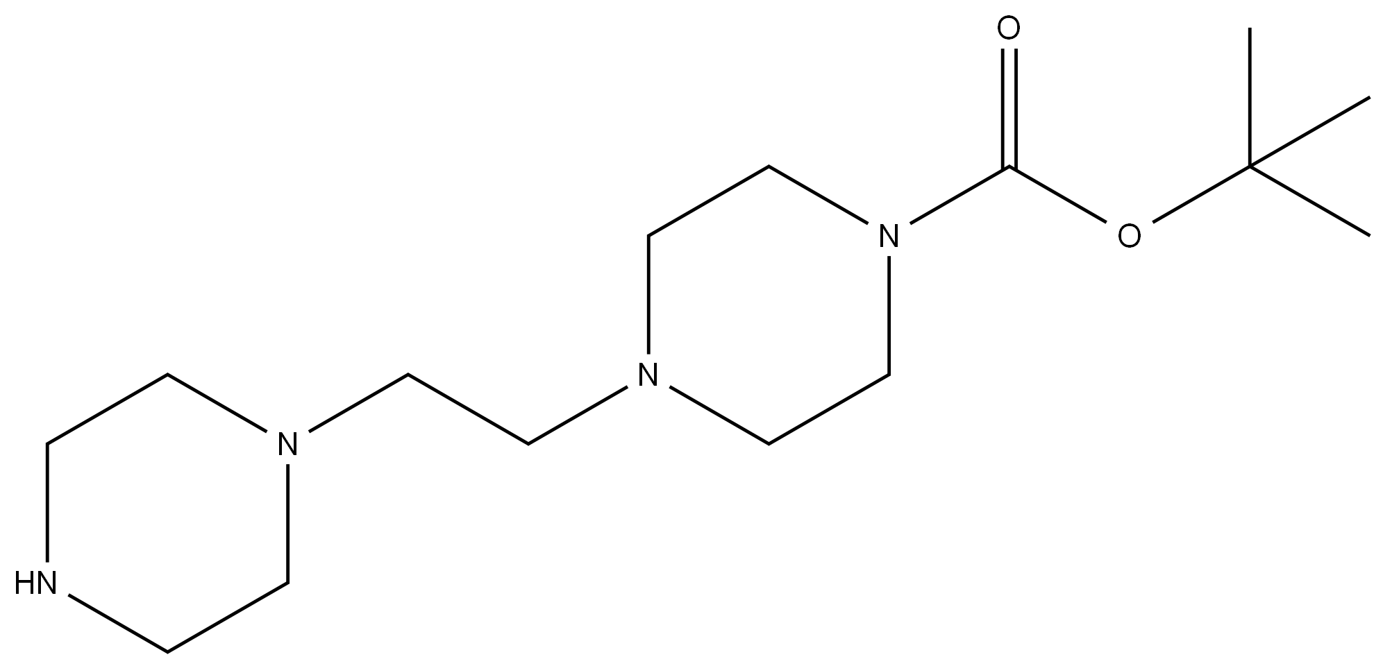 tert-butyl 4-[2-(piperazin-1-yl)ethyl]piperazine-1-carboxylate结构式