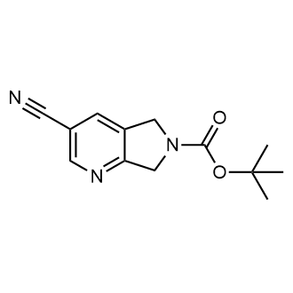 3-氰基-5,7-二氢吡咯并[3,4-b]吡啶-6-羧酸叔丁酯结构式