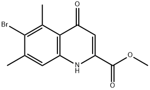 Methyl 6-bromo-5,7-dimethyl-4-oxo-1,4-dihydro-2-quinolinecarboxylate结构式