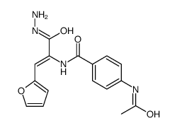2-Furanacrylic acid, alpha-(p-acetamidobenzamido)-, hydrazide Structure