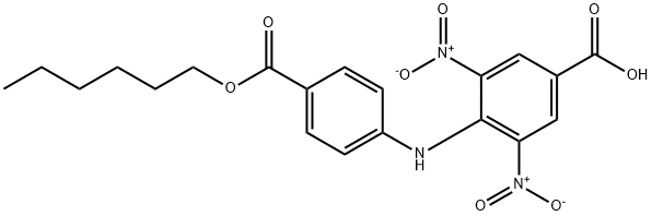 4-{4-[(hexyloxy)carbonyl]anilino}-3,5-bisnitrobenzoic acid picture