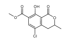 5-Chloro-3,4-dihydro-8-hydroxy-3-Methyl-1-oxo-1H-2-benzopyran-7-carboxylic Acid Methyl Ester结构式