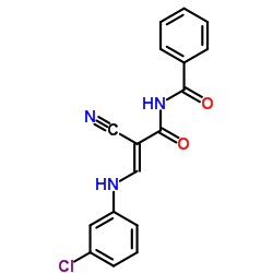 N-{(2E)-3-[(3-Chlorophenyl)amino]-2-cyano-2-propenoyl}benzamide结构式