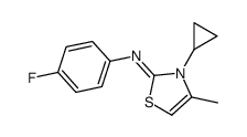 3-cyclopropyl-N-(4-fluorophenyl)-4-methyl-1,3-thiazol-2-imine结构式