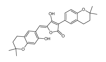 3-(3,4-Dihydro-2,2-dimethyl-2H-1-benzopyran-6-yl)-5-[(Z)-(3,4-dihydro-7-hydroxy-2,2-dimethyl-2H-1-benzopyran-6-yl)methylene]-4-hydroxy-2(5H)-furanone Structure