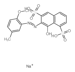 (7Z)-7-[(2-methoxy-5-methyl-phenyl)hydrazinylidene]-8-oxo-naphthalene-1,6-disulfonic acid结构式