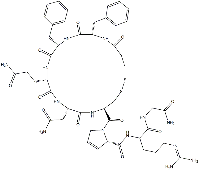 vasopressin, 1-deamino-2-Phe-7-(3,4-dehydro)Pro-8-Arg-结构式