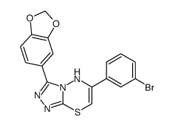 3-(1,3-benzodioxol-5-yl)-6-(3-bromophenyl)-5H-[1,2,4]triazolo[3,4-b][1,3,4]thiadiazine Structure