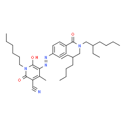 4-[(5-cyano-1-hexyl-1,6-dihydro-2-hydroxy-4-methyl-6-oxo-3-pyridyl)azo]-N,N-bis(2-ethylhexyl)benzamide结构式