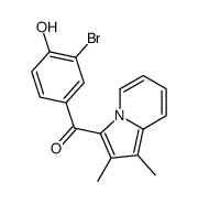 (3-bromo-4-hydroxyphenyl)-(1,2-dimethylindolizin-3-yl)methanone结构式