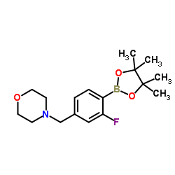 4-(3-氟-4-(4,4,5,5-四甲基-1,3,2-二氧硼杂环戊烷-2-基)苄基)吗啉结构式