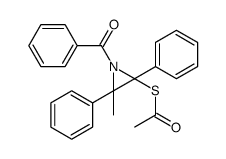 S-(1-benzoyl-3-methyl-2,3-diphenylaziridin-2-yl) ethanethioate结构式