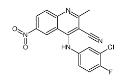 4-(3-Chloro-4-fluoro-phenylamino)-2-methyl-6-nitro-quinoline-3-carbonitrile Structure