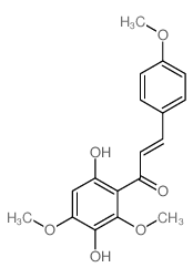 (E)-1-(3,6-dihydroxy-2,4-dimethoxy-phenyl)-3-(4-methoxyphenyl)prop-2-en-1-one结构式