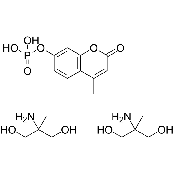 4-methylumbelliferyl phosphate, bis(2-amino-2-methyl-1,3-propanediol) salt structure