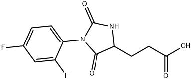 3-[1-(2,4-二氟苯基)-2,5-二氧代咪唑烷-4-基]丙酸结构式