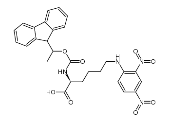 (2S)-2-(((1-(9H-fluoren-9-yl)ethoxy)carbonyl)amino)-6-((2,4-dinitrophenyl)amino)hexanoic acid结构式