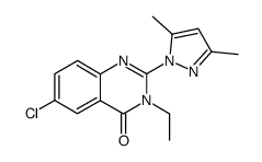 6-chloro-2-(3,5-dimethyl-1H-pyrazol-1-yl)-3-ethylquinazolin-4(3H)-one Structure