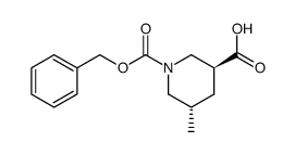 trans-1-((Benzyloxy)carbonyl)-5-methylpiperidine-3-carboxylic acid Structure