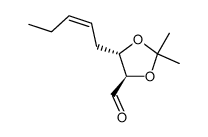 (4R,4S)-2,2-dimethyl-5-((Z)-2-pentenyl)-1,3-dioxolane-4-carboxaldehyde Structure