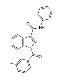 1-(3-methylbenzoyl)-1H-indazole-3-carboxylic acid phenylamide结构式