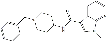 1H-Pyrrolo[2,3-b]pyridine-3-carboxamide, 1-methyl-N-[1-(phenylmethyl)-4-piperidinyl]-结构式