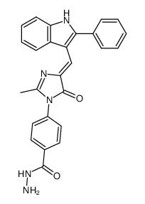 4-(4,5-Dihydro-2-methyl-5-oxo-4-((2-phenyl-1H-indol-3-yl)methylene)-1H-imidazol-1-yl)benzoic acid hydrazide Structure