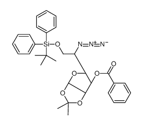 5-azido-3-O-benzoyl-6-O-tert-butyldiphenylsilyl-5-deoxy-1,2-O-isopropylidene talofuranose结构式