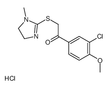 1-(3-chloro-4-methoxy-phenyl)-2-[(1-methyl-4,5-dihydroimidazol-2-yl)su lfanyl]ethanone hydrochloride structure