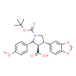 1,3-Pyrrolidinedicarboxylic acid, 4-(1,3-benzodioxol-5-yl)-2-(4-Methoxyphenyl)-, 1-(1,1-diMethylethyl) ester, (2α,3β,4α)- structure