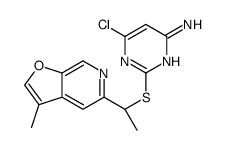 6-chloro-2-[(1S)-1-(3-methylfuro[2,3-c]pyridin-5-yl)ethyl]sulfanylpyrimidin-4-amine Structure
