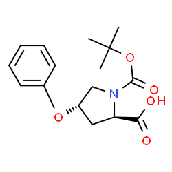 (2R,4S)-1-(叔丁氧羰基)-4-苯氧基吡咯烷-2-羧酸结构式