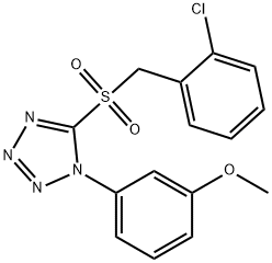 5-[[(2-Chlorophenyl)methyl]sulfonyl]-1-(3-methoxyphenyl)-1H-tetrazole结构式