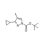 1-Boc-3-cyclopropyl-4-iodo-1H-pyrazole Structure